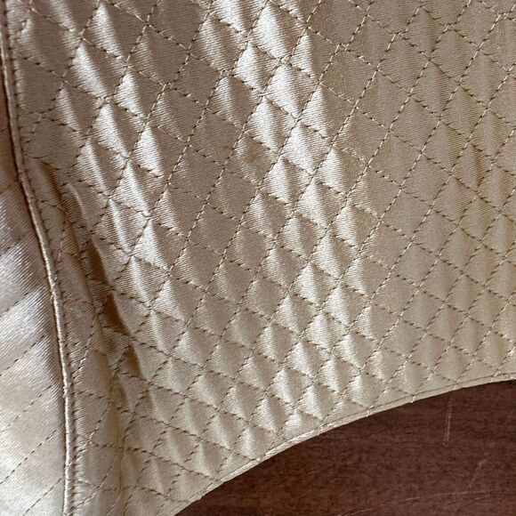 On Gossamer Gold Satin Corset Cami Top M Lingerie Diamond Quilted Cupped PinUp - Picture 3 of 16